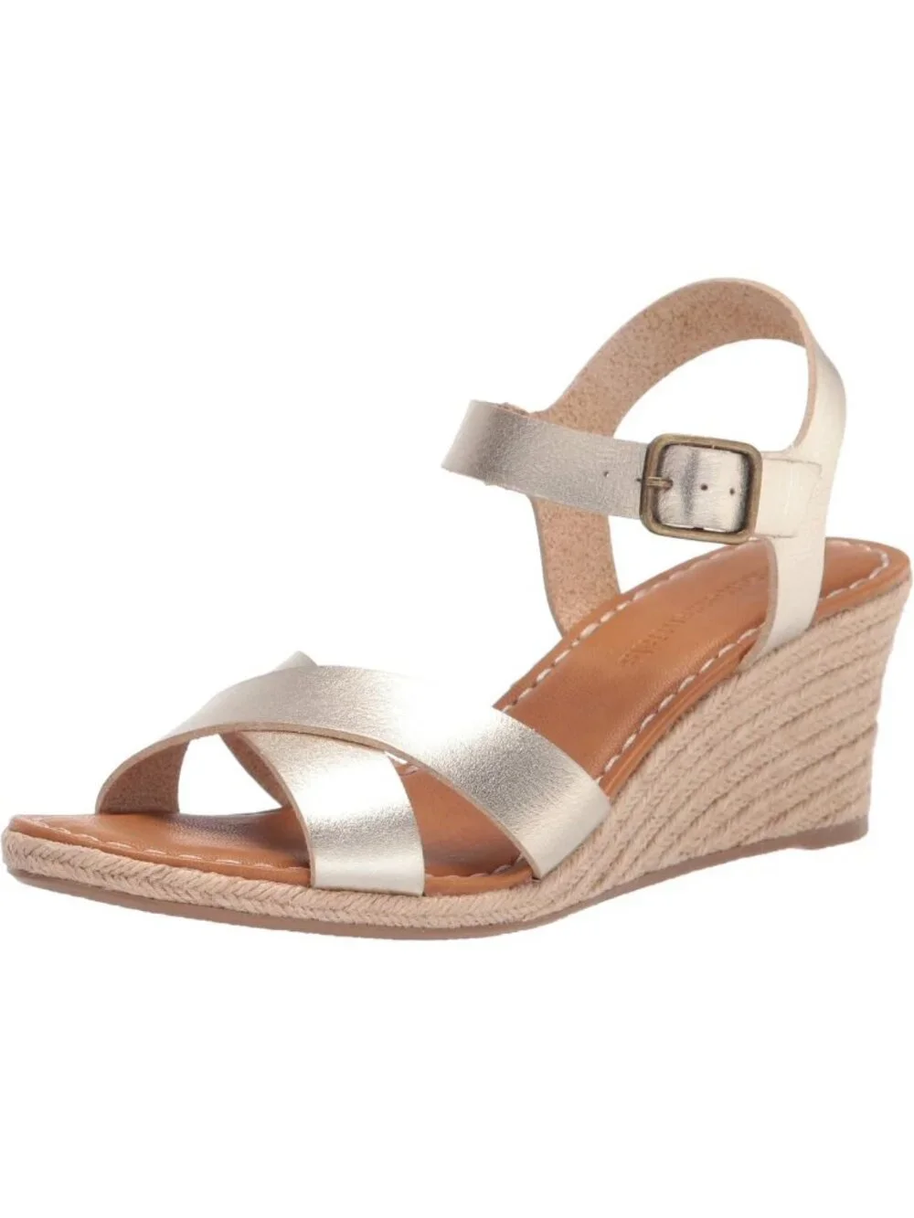 Stylish Women's Espadrille Wedge Sandals, Adjustable Buckle & Elastic Strap